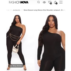 Fashionnova one shoulder jumpsuit black